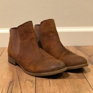 Franco Sarto Brown Distressed Booties: Size 8